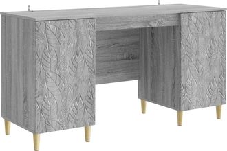 vidaXL Escritorio Sonoma Gris 142,5 X 50 X 75 Cm Madera De Ingenier&iacute;a Vidaxl