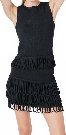 English Factory Lurex Knit Loop Top In Black