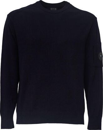 C.P. Company Extrafine Merino Wool Crewneck Sweater With Iconic Lens Detail