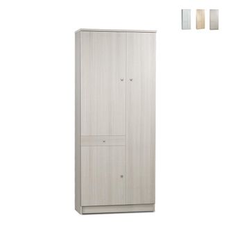 OEM Armario Multiusos De Tres Puertas Y Un Caj&oacute;n Eucalipto 77x34x H183 Cm