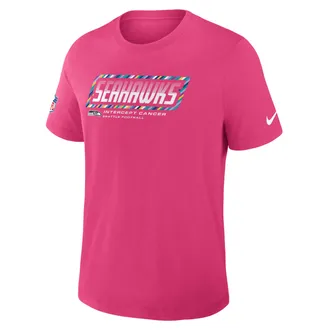 Nike Seattle Seahawks Crucial Catch Sideline Nike Mens Dri-FIT NFL T-Shirt in Pink | 034J68XZUU-F9R