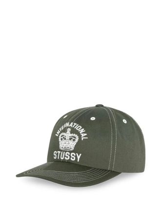 St&uuml;ssy Honkbalpet met kroonprint - Groen