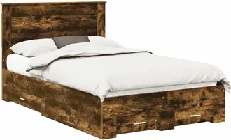 vidaXL Struttura Del Letto Con Cassetto Rovere Fum&eacute; 120 X 200 Cm Vidaxl