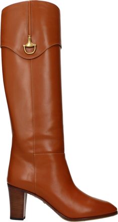 Gucci Elizabeth Mujers Botas Piel Marr&oacute;n/Cognac