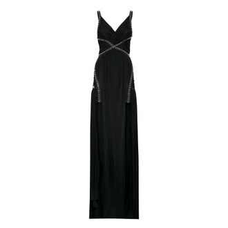 Philipp Plein Lange Jurk - Dames - Avondkleed - Zwart - XS - Leer - Kleedjes