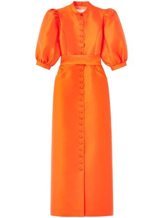 D'Estr&euml;e Paris Amoako satin midi dress - Orange