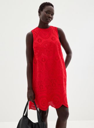 Contemporaine Womens Broderie anglaise trapeze dress