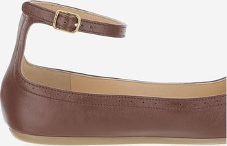 Chlo&eacute; Womens Ballerina Flats Misty Leather Brown