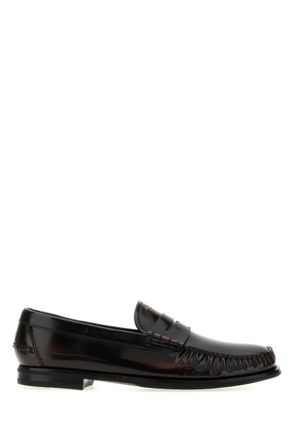 Prada Dark Brown Slip On Loafers