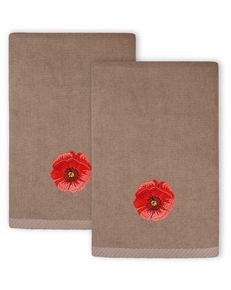 Linum Home Textiles Polly 2Pc Embellished Turkish Cotton Fingertip Towel Set