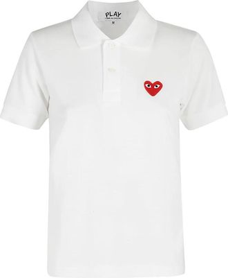 Comme Des Gar&ccedil;ons Heart Logo Polo - Dames - Polos - Wit - L - Katoen - Tops