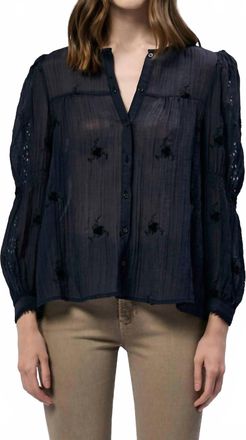 Dear John Denim Anna Lisa Button Up Long Sleeve Shirt In Black Iris