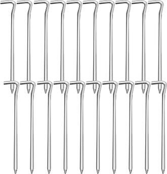 OEM [mai Usato]confezione Da 20 Picchetti Per Tende In Metallo, Picchetti Da Campeggio Da 18 Cm, Ideali Per Giardinaggio E Pesca