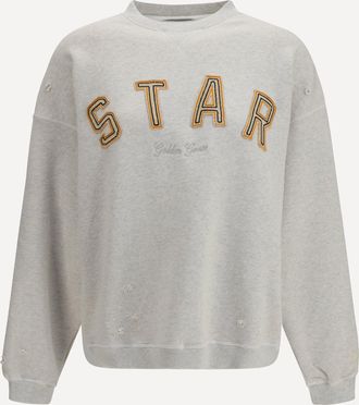 Golden Goose Felpa girocollo in cotone con logo a contrasto Woman S