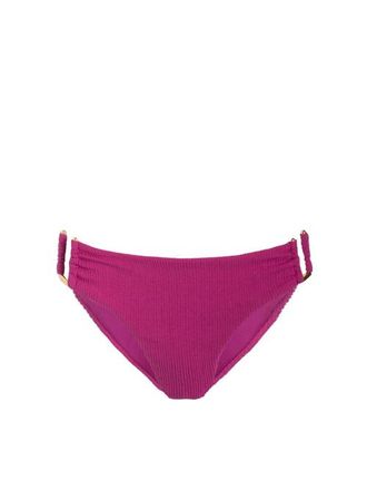 Change of Scenery Layla U-Bar Trim Lowrise Hipster Bikini Bottom in Plum Texture at Nordstrom, Size X-Small