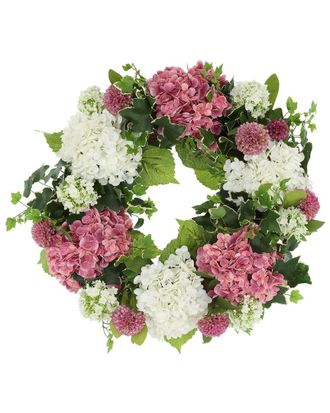 Creative Displays Inc. 24In Hydrangea Wreath With Dahlias & Ivy
