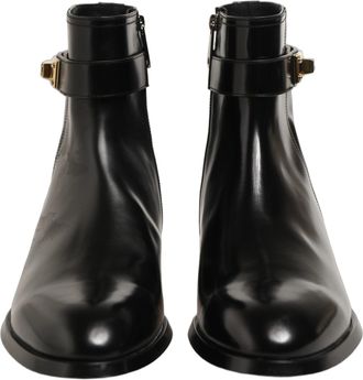 Dolce & Gabbana Logo-Buckle Strap Boot - Black
