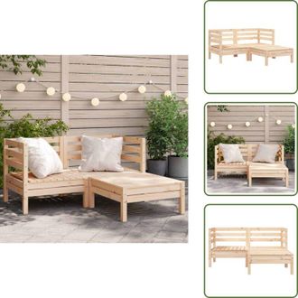vidaXL Seduta esterna - vidaXL Divano da Giardino 2 Posti con Poggiapiedi Legno Massello Pino - Design a doghe