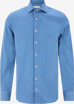 Aur&eacute;lien Denim-Hemd mit Kubanischem Kragen