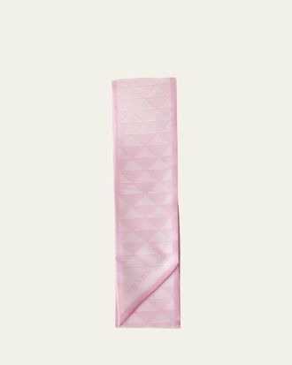Prada Triangle-Print Silk Twill Skinny Scarf
