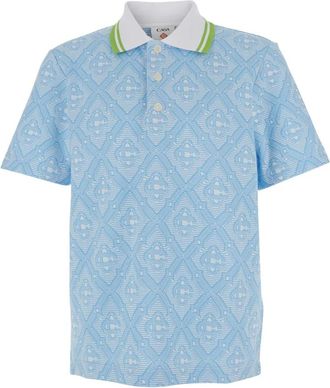 Casablanca Jacquard - Heren - Polos - Blauw - S - Tops