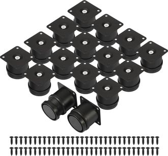 OEM Juego De 16 Patas De Mueble Regulables (5 A 6,5 Cm), En Metal Negro, Con 64 Tornillos, Patas De Mueble De 50 Mm Para Cama, Mueble De Tv, Sof&aacute;, Estante