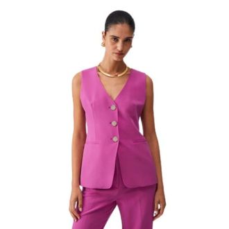 Liu Jo Vests, female, Purple, Size: XS Gilet Regular Fit