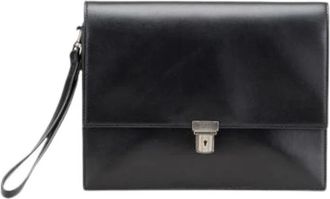 Saint Laurent Pre-owned Clutches, female, Black, Size: ONE SIZE Pre-owned Vintage Leather Clutch