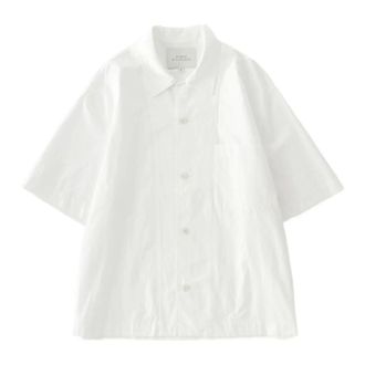 STUDIO NICHOLSON Short Sleeve Shirts, male, White, Size: M Agios Shirt