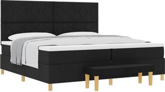 vidaXL Box Spring Bed with Mattress Black 200 x 200 cm Fabric vidaXL