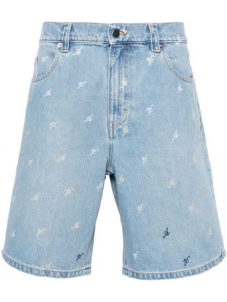 Axel Arigato Shorts denim Miles a vita media - Blu