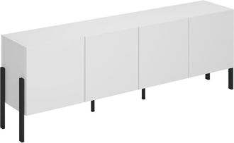 Petits Meubles Mueble TV 4 puertas 200 cm estratificado Blanco mate Negro