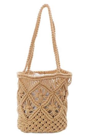 Adornia Crocheted Bucket Tote Bag in Brown at Nordstrom Rack
