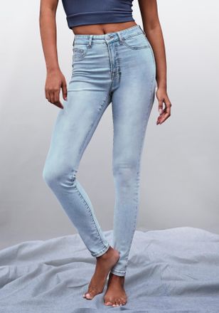 Lascana Jeansjeggings LASCANA, Damen, Gr. 34, N-Gr, blau (light blau washed), Denim/Jeans, Obermaterial: 98% Baumwolle, 2% Elasthan, figurbetont lang, Jeans J