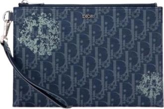 Dior Pre-owned Clutches, female, Blue, Size: ONE SIZE Pre-owned Denim Clutch