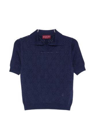 Gucci Gg Cotton And Silk Polo Shirt