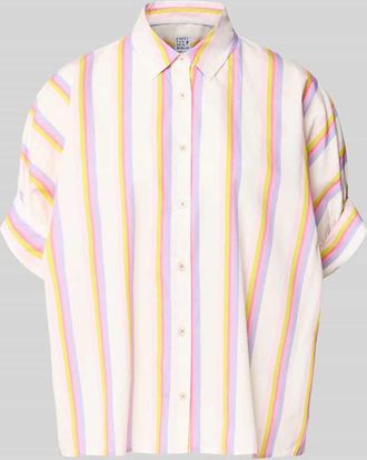 Emily van den Bergh Relaxed Fit Bluse im Allover-Look in Weiss, Gr&ouml;&szlig;e L/XL