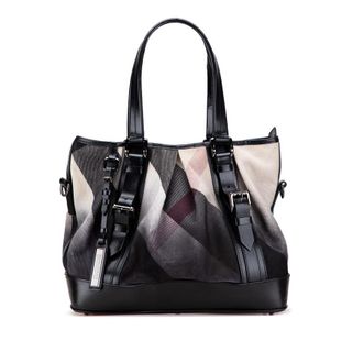 Burberry Pre-owned Burberry Mega Check Canvas Lowry Satchel Ladies ITEFFEPI14SCA