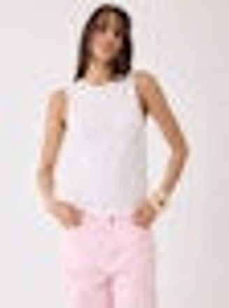 Majestic Filatures Soft Touch Merrow Edge Crewneck Tank in Blanc at Nordstrom, Size 2