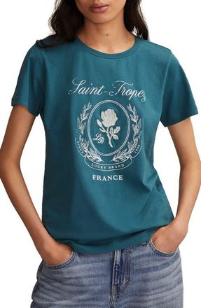 Lucky Brand Saint Tropez France Cotton Graphic T-Shirt in Balsam at Nordstrom, Size X-Small