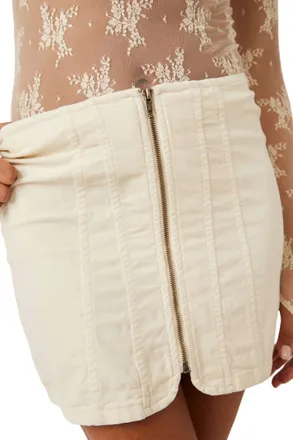 Free People Layla Cord Mini Skirt In Cheesecake