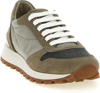 Brunello Cucinelli Womens Bicolor Polyester Athletic Sneakers