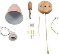 OEM Aplique De Pared Macaron Que Ahorra Espacio, Pantalla Rosa, Luces De Pared Con Base De Madera Para Sala De Estar, Dormitorio, Oficina, 100-240v