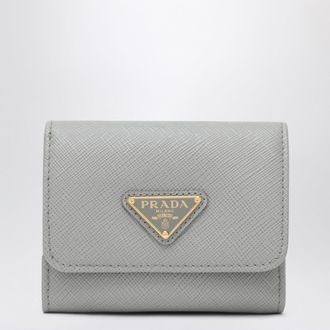 Prada Light gray small Saffiano wallet
