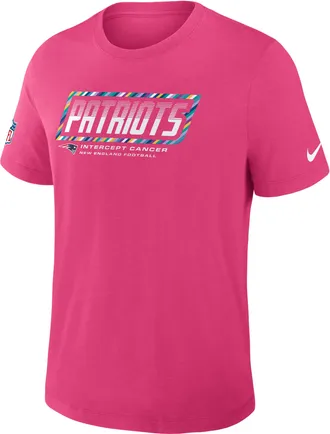 Nike New England Patriots Crucial Catch Sideline Nike Mens Dri-FIT NFL T-Shirt in Pink | 034J68XZUL-F9R