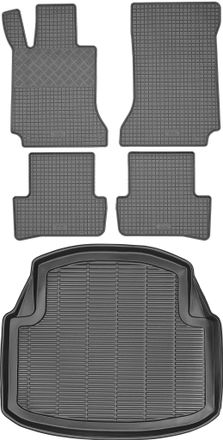 OEM Juego De Alfombrillas De Goma Para Coche Y Alfombrilla Para Maletero Para Mercedes Clase C W204 Sed&aacute;n (2007-2014)