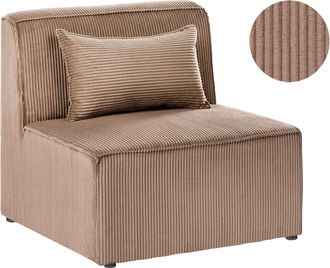 Beliani Sill&oacute;n Modular De Pana Asiento 1 Plaza Moderno Sala De Estar Beige Arena Lemvig