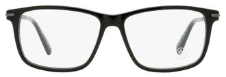 Moncler ML5205 Rectangular Metal-Trim Eyeglasses - Black