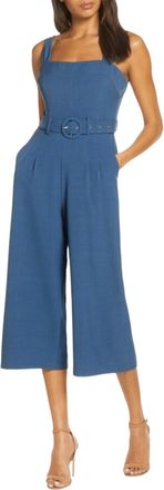 Adelyn Rae Kayle Woven Culottes Jumpsuit In Blue