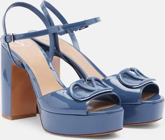Valentino Garavani VLogo patent leather platform sandals